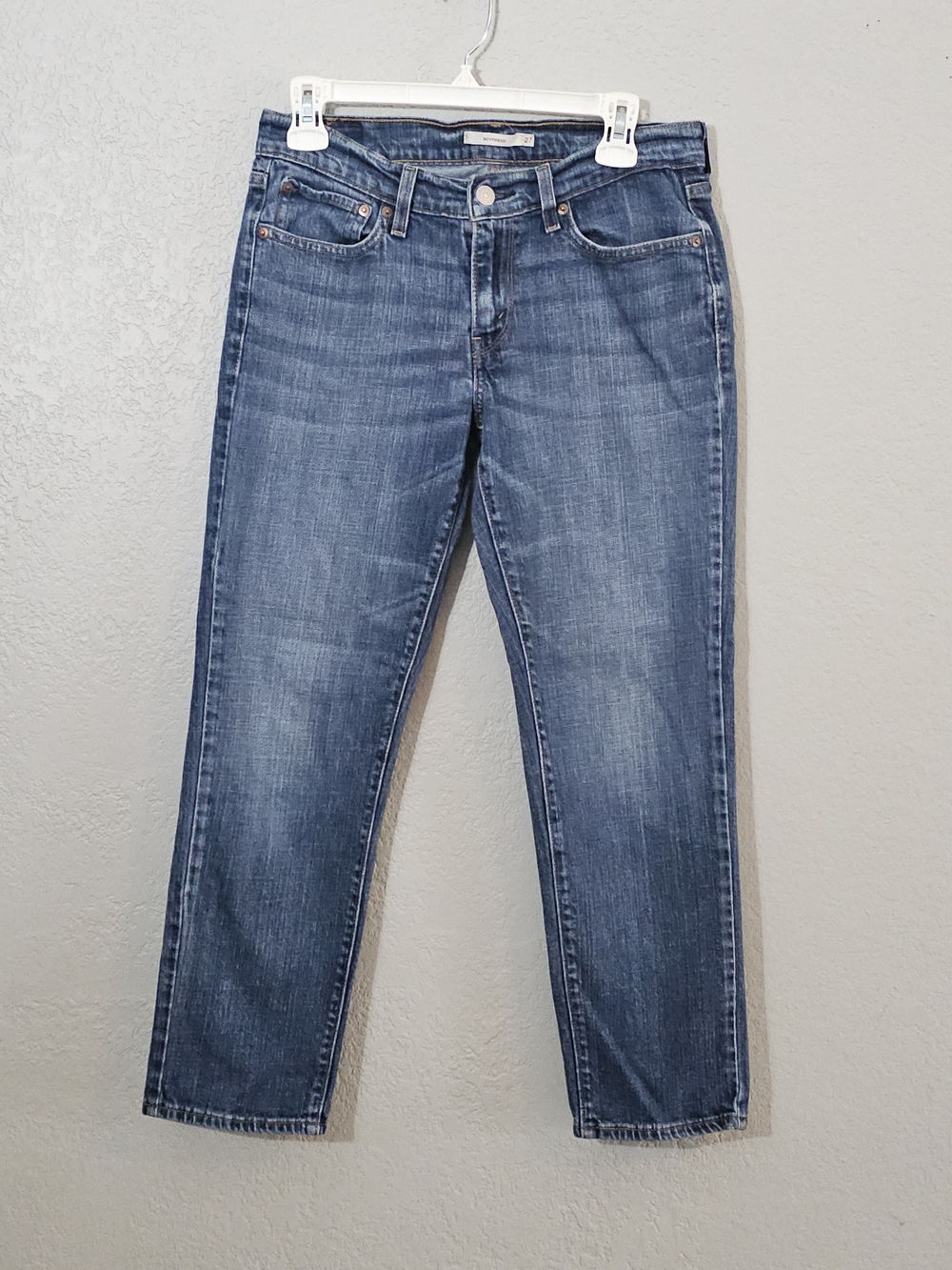 Levi's Boyfriend Ankle Jeans - Medium Wash Womens 27 Mid Rise Stretch
